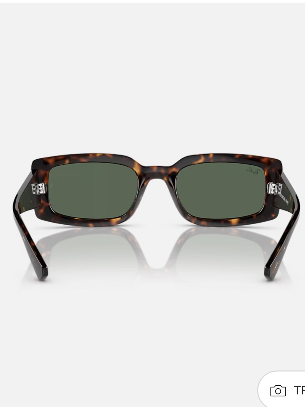 Ray-Ban Tortoiseshell Rectangular Sunglasses with Dark Green Lenses - Picture 8 of 14